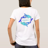 Aihe (Dolphins) T-shirt of Hoodie - Blauw op wit (Achterkant)