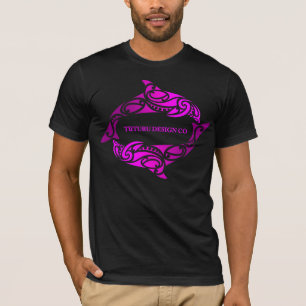 Aihe (Dolphins) T-shirt of Hoodie - Roze op zwart