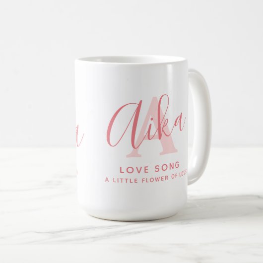 Aika-naam: monogram A koraaltekst  Koffiemok (Voorkant rechts)