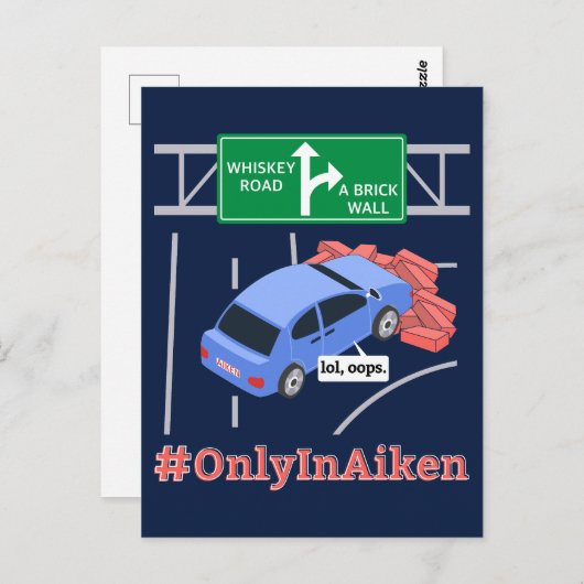 Aiken, SC, Brick Wall Meme Briefkaart (Voorkant / Achterkant)