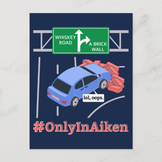 Aiken, SC, Brick Wall Meme Briefkaart (Voorkant)