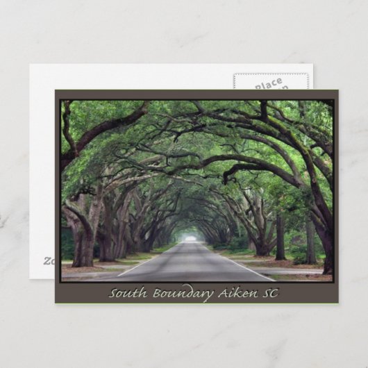 Aiken SC postage South Boundary Briefkaart (Voorkant / Achterkant)