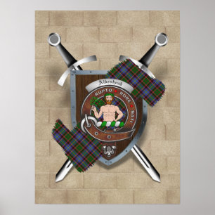 Aikenhead Clan badge Crossed Swords Poster 18x24