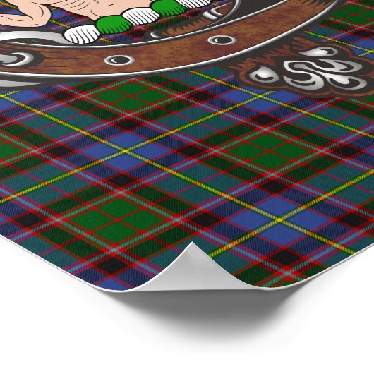 Aikenhead Clan Badge & Tartan 8,5x11 Poster (Hoek)