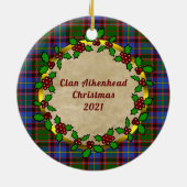 Aikenhead Clan Badge & Tartan Persoonlijke mas Keramisch Ornament (Achterkant)