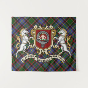 Aikenhead Clan Badge & Unicorns w/Tartan Wandkleed