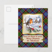 Aikenhead Crest & Tartan w/Robin gepersonaliseerd Feestdagenkaart (Voorkant / Achterkant)