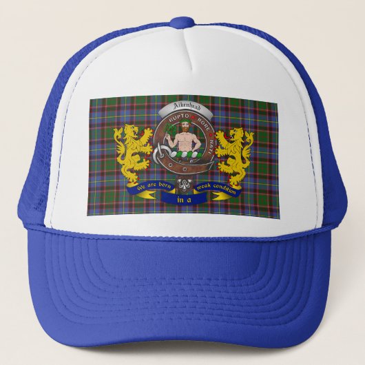 Aikenhead Schotse Tartan & Badge Trucker Hoed Trucker Pet (Voorkant)