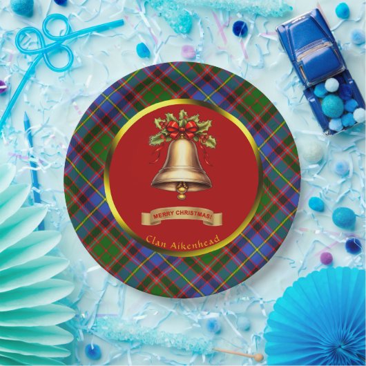 Aikenhead Tartan Gepersonaliseerde Kerstmis Papieren Bordje (Feest)