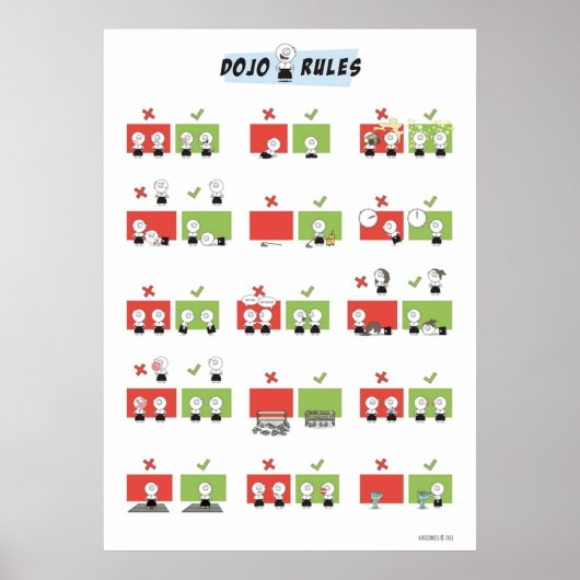Aikido Dojo Rules Poster (Voorkant)
