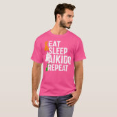 Aikido Eat Sleep Aikido Repat T-shirt (Voorkant volledig)