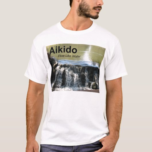 Aikido Flow like Water (with Aikido kanji) T-Shirt (Voorkant)