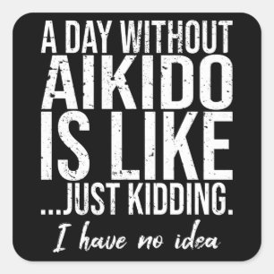 Aikido grappig cadeauidee voor sport vierkante sticker