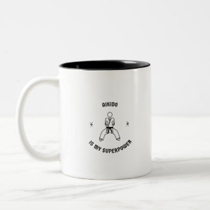 Aikido is mijn supermacht tweekleurige koffiemok