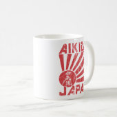 Aikido Japan Navel Flag Retro Drink/Koffie Mok (Voorkant rechts)