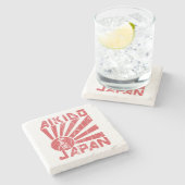 Aikido Japan Navel Flag Retro Drink Onderzetter (Zijkant)