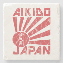 Aikido Japan Navel Flag Retro Drink Onderzetter