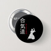 Aikido Japanse martial Arts Ronde Button 5,7 Cm (Voorkant /achterkant)
