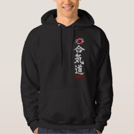 Aikido Kanji Dark Hoodie met Japanse vlag