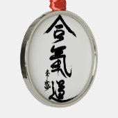 Aikido Kanji O'Sensei Calligrafie Metalen Ornament (Rechts)