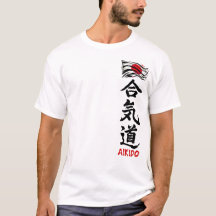 Aikido Kanji T-shirt met Japanse vlag