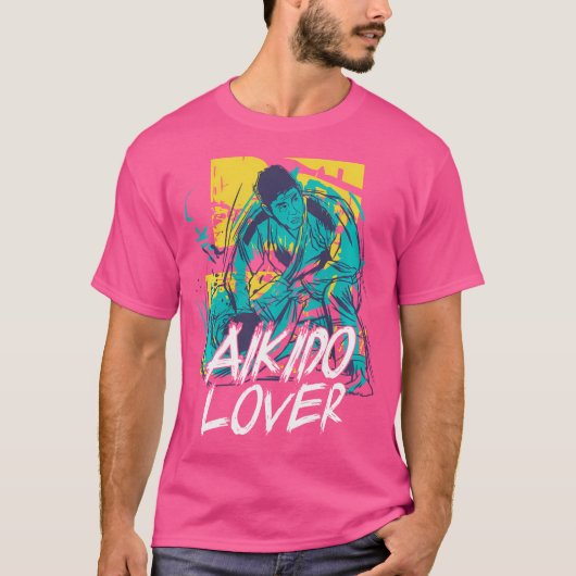 Aikido Lover Strijder Martial Arts Training T-shirt (Voorkant)