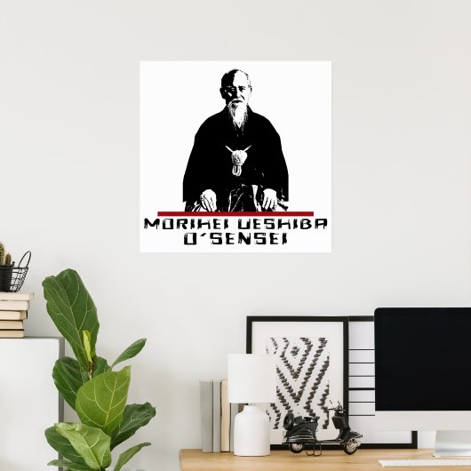 Aikido Morihei Ueshiba O'Sensei Poster (Thuiskantoor)