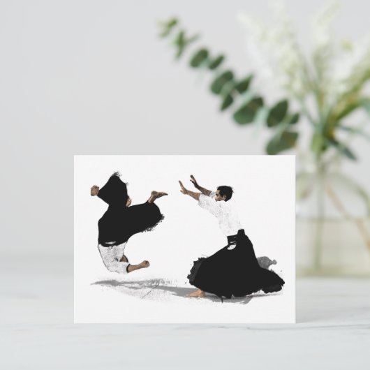 Aikido nage briefkaart (Staand voorkant)