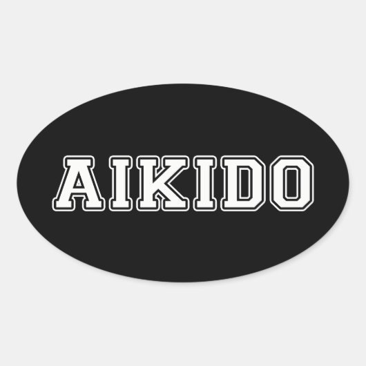 Aikido Ovale Sticker (Voorkant)