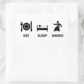 Aikido Rechthoekige Sticker (Tas)