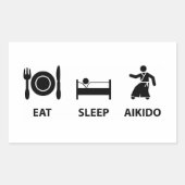 Aikido Rechthoekige Sticker (Voorkant)