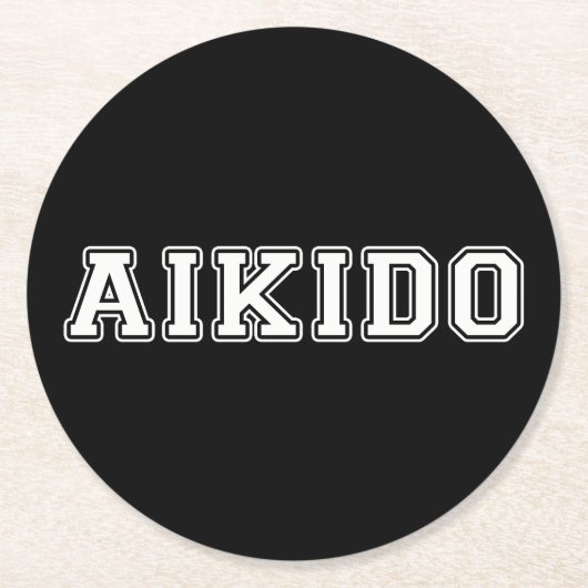 Aikido Ronde Kartonnen Onderzetter (Voorkant)