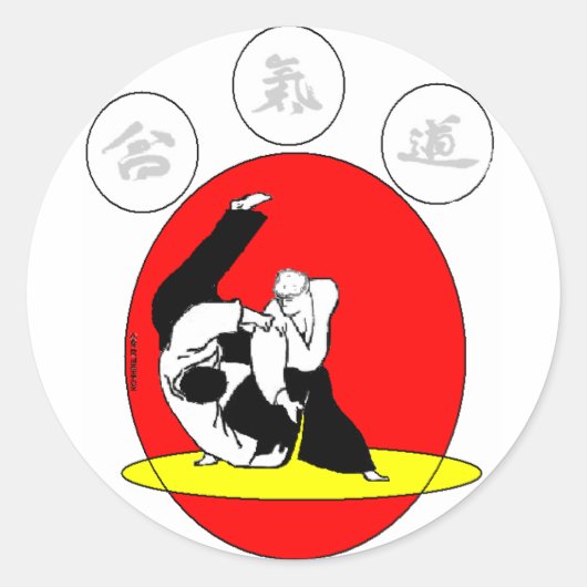 AIKIDO RONDE STICKER (Voorkant)
