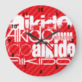 Aikido Scarlet Red Stripes Grote Klok (Voorkant)
