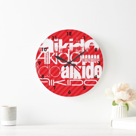Aikido Scarlet Red Stripes Grote Klok (Huis)