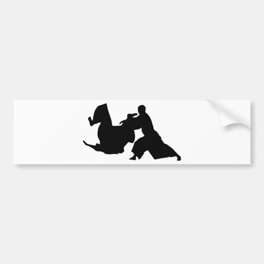 Aikido Silhouette Bumpersticker (Voorkant)