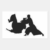 Aikido Silhouette Rechthoekige Sticker (Voorkant)