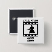 Aikido Stunts Vierkante Button 5,1 Cm (Voorkant /achterkant)