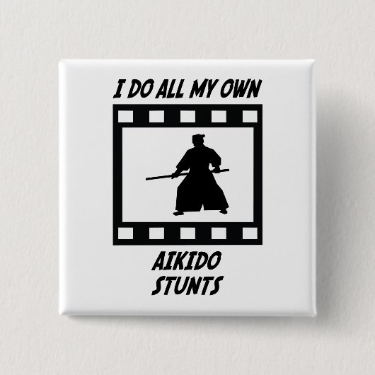 Aikido Stunts Vierkante Button 5,1 Cm (Voorkant)