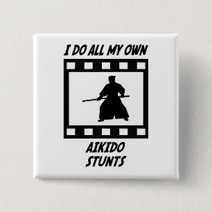 Aikido Stunts Vierkante Button 5,1 Cm