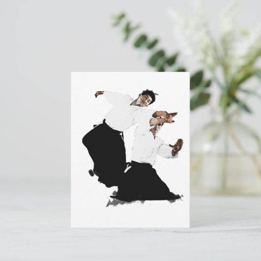 Aikido suwari briefkaart (Staand voorkant)