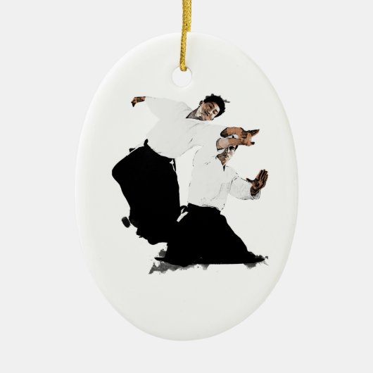 Aikido suwari keramisch ornament (Voorkant)