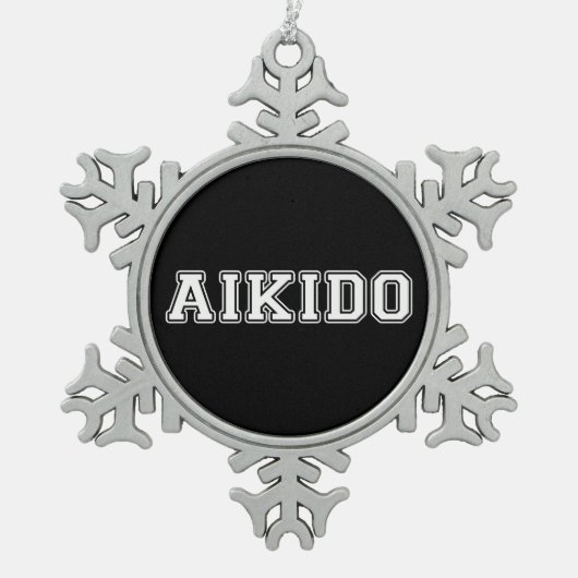 Aikido Tin Sneeuwvlok Ornament (Voorkant)