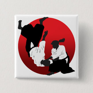 Aikido Vierkante Button 5,1 Cm