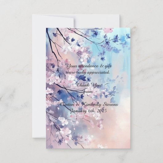 Aiko aanpasbare platte bedankkaartjes bedankkaart (Voorkant)