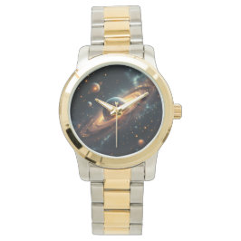 AiKo Beats™ Celestial Tempo – Gradient Fase Goud Horloge