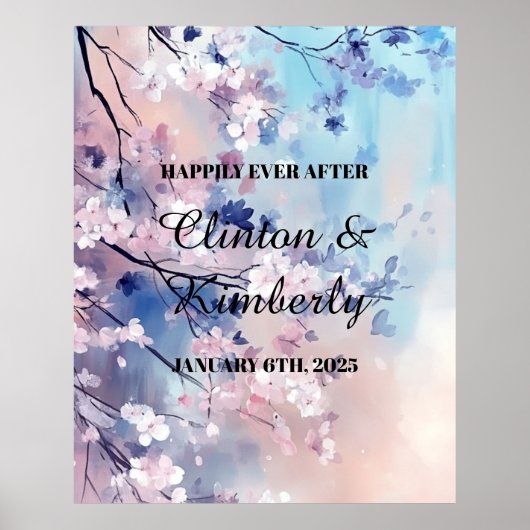 Aiko bruiloft teken nog lang en gelukkig poster (Voorkant)