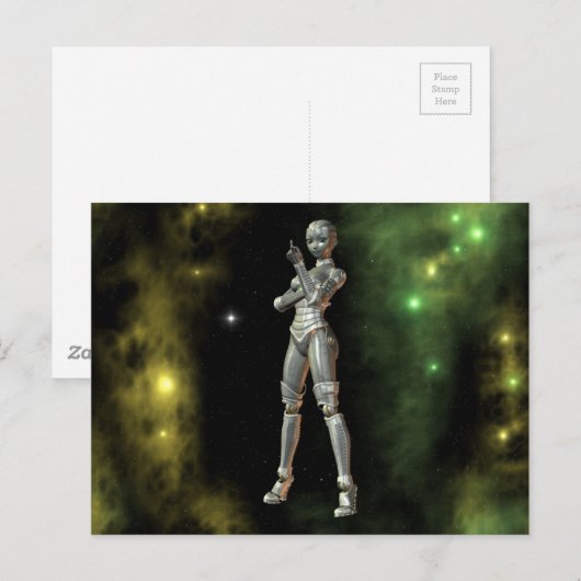 aikobot & sterren briefkaart (Voorkant / Achterkant)