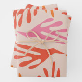 Ailanthus Modern Boho Abstract Patroon Roze Sinaas Inpakpapier Vel (In situ)
