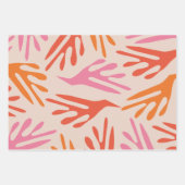 Ailanthus Modern Boho Abstract Patroon Roze Sinaas Inpakpapier Vel (Voorkant)